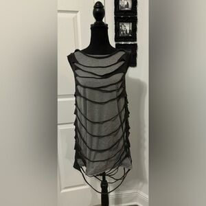 NWT Dolls Kill / Darker Wavs Tempo Unisex Shredded Tank Top